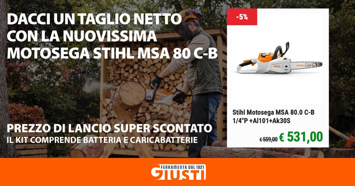 L'ultima motosega a batteria nata in casa STIHL: Motosega MSA 80 C-B dove l'innovazione incontra la perfezione.