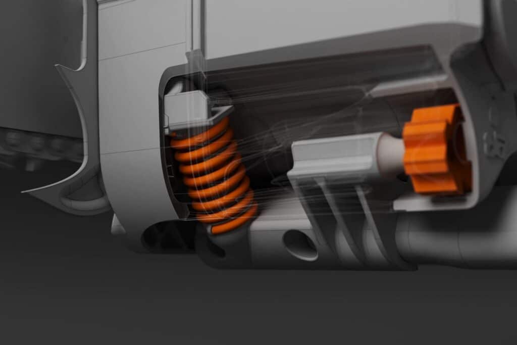 Sistema antivibrazioni Stihl: L'innovazione che ha rivoluzionato il settore degli attrezzi da lavoro 1 Il sistema AV è costituito da elementi di compensazione e ammortizzazione.