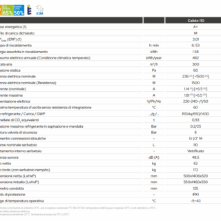Il Calido 110 è uno scaldacqua a pompa di calore progettato per garantire efficienza, risparmio energetico e comfort, con un design compatto ed...