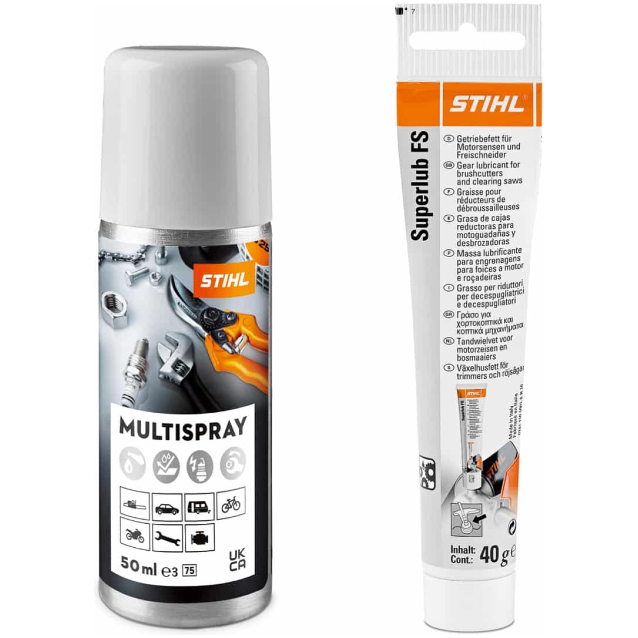 Il Care & Clean Kit FS di STIHL  un set completo di detergenti e solventi progettato specificamente per la pulizia e la cura di tosaerba e...