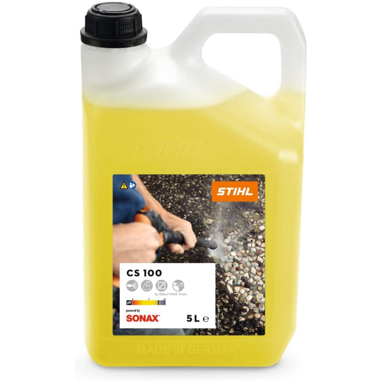 Il Detergente CS 100 Stihl Š una soluzione altamente efficace per la pulizia di superfici in pietra dura, facciate, cemento, legno e piastrelle....