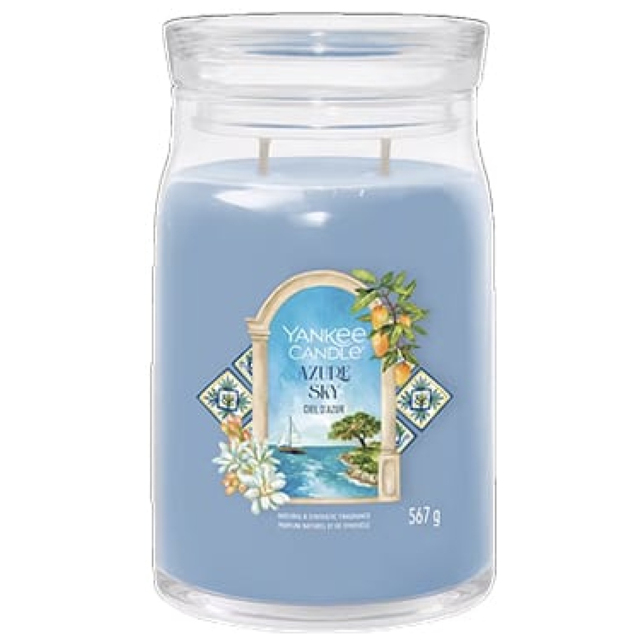 La candela Azure Sky  un'ode alla freschezza e all'esotismo. La sua fragranza inizia con un'esplosione di energia fruttata, grazie alle note di...
