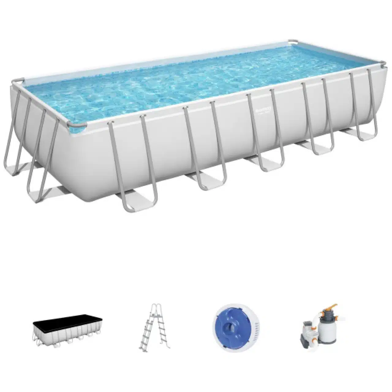 Trasforma il tuo giardino in una vera oasi di relax con questa piscina rettangolare da 6,40 x 2,74 metri, completa di sistema di filtrazione incluso....
