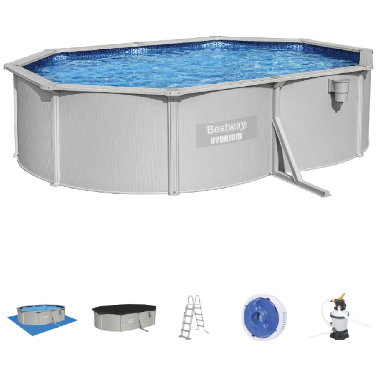 Se stai cercando una piscina resistente, elegante e che non richieda di essere smontata a fine stagione, la Bestway Hydrium Ovale 5,00 x 3,60 x 1,20...