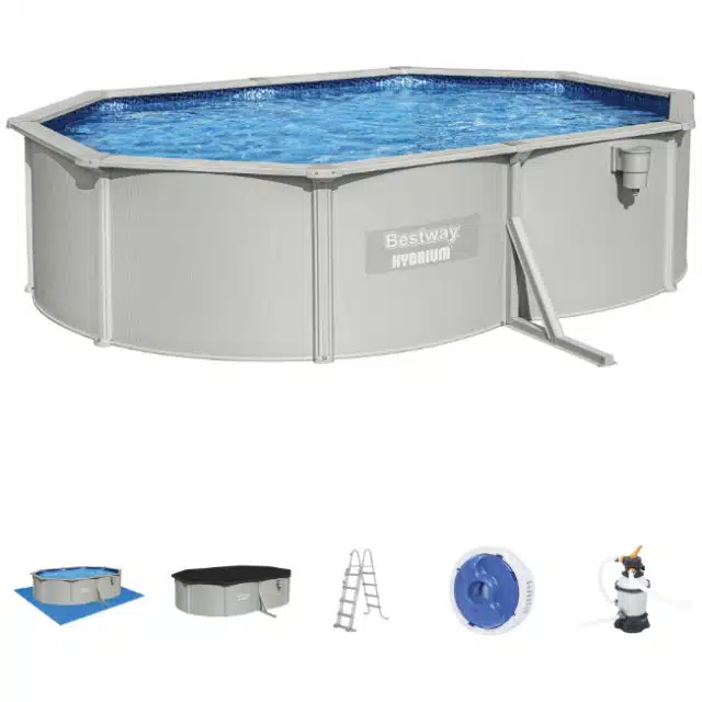 Se stai cercando una piscina resistente, elegante e che non richieda di essere smontata a fine stagione, la Bestway Hydrium Ovale 5,00 x 3,60 x 1,20...