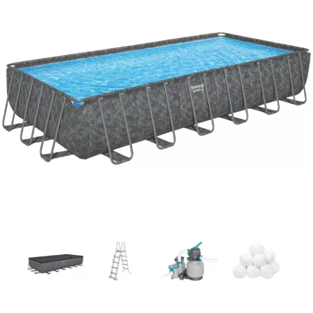 Se stai cercando una piscina fuori terra che unisca eleganza, resistenza e praticità, la Bestway APX 365 da 7,32 x 3,66 metri è la soluzione perfetta...
