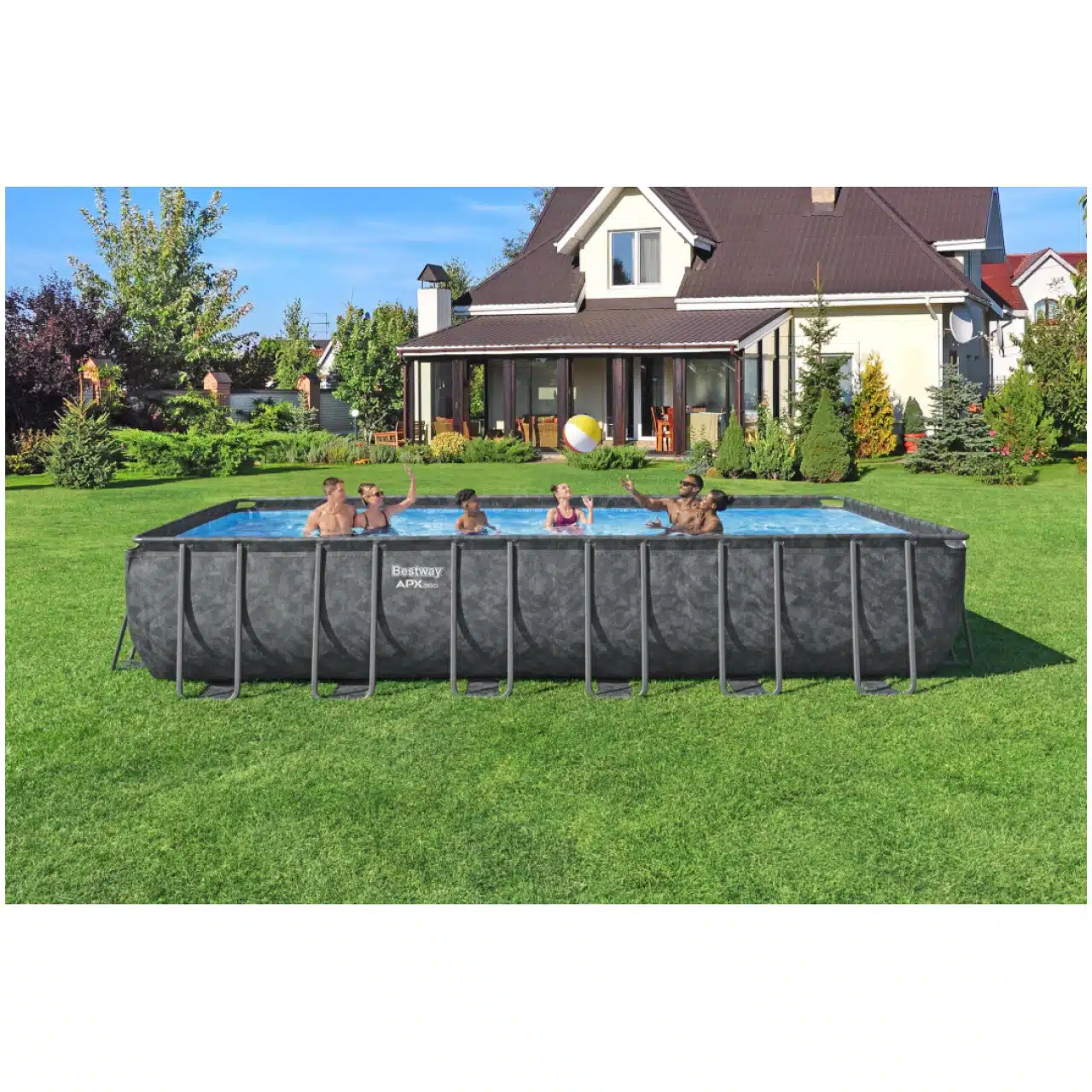 Se stai cercando una piscina fuori terra che unisca eleganza, resistenza e praticità, la Bestway APX 365 da 7,32 x 3,66 metri è la soluzione perfetta...