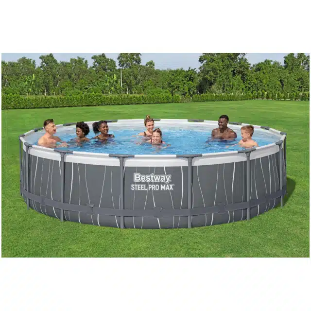 Scopri il piacere dell'estate direttamente nel tuo giardino con la piscina fuori terra Bestway⌐ Steel Pro MAXT con luce LED, un modello spazioso,...