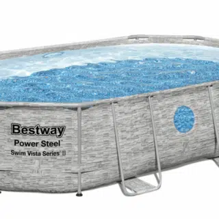 Vivi un'estate all'insegna del divertimento e del relax con la piscina Bestway Power Steel Swim Vista SeriesT SplashView, il modello ovale con obl&ograve;...