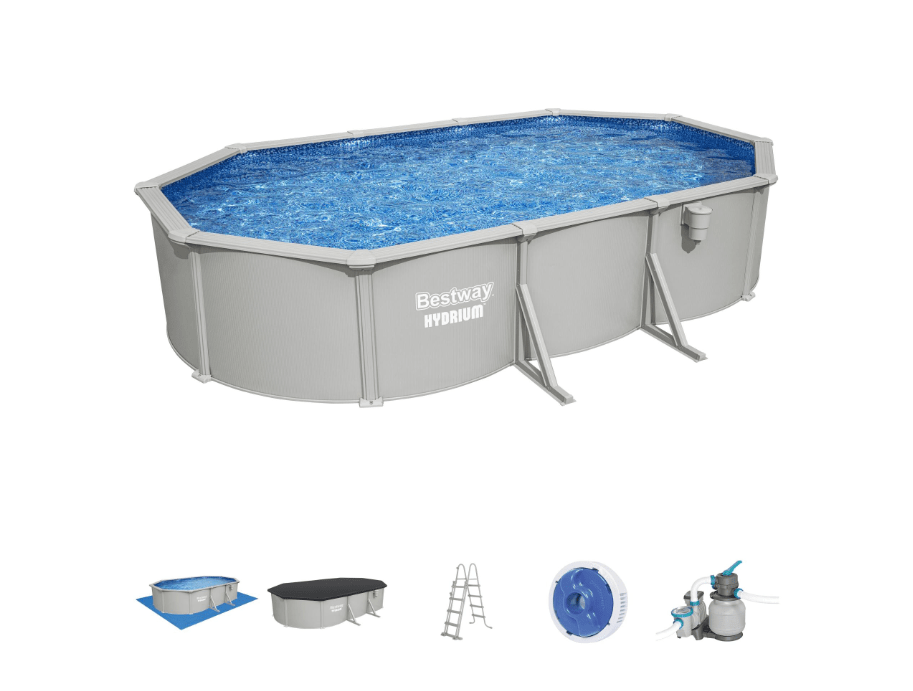 BESTWAY PISCINA HYDRIUM OVALE 6,10MX3,66MX1,22M Ecco una descrizione fluida e coinvolgente per la gamma Hydrium, la soluzione definitiva per chi desidera una piscina solida e duratura senza i costi...