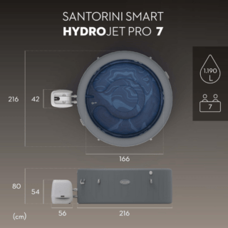 BESTWAY LAY-Z SPA SANTORINI MAXHOLD ENERGYSENSE SMART LUXE Immagina di tornare a casa dopo una lunga giornata e di poterti immergere in un abbraccio di acqua calda e bollicine, senza dover prenotare un centro...