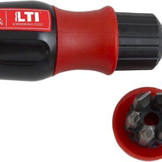 Giravite portainserti compatto con meccanica a cricchetto reversibile a 24 denti e assortimento di 7 inserti 1/4". Ideale per avvitare in spazi...