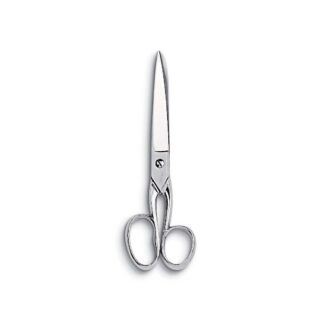 Forbice sartina Ausonia, misura 7, finitura nichelata e affilatura manuale. Forgiata a caldo per uso sartoriale e professionale.rn Forbice sartina...