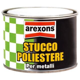 Stucco poliestere bicomponente per riparazioni e finiture su metalli. Confezione da 800 g più tubetto catalizzatore; buona carteggiabilità e...