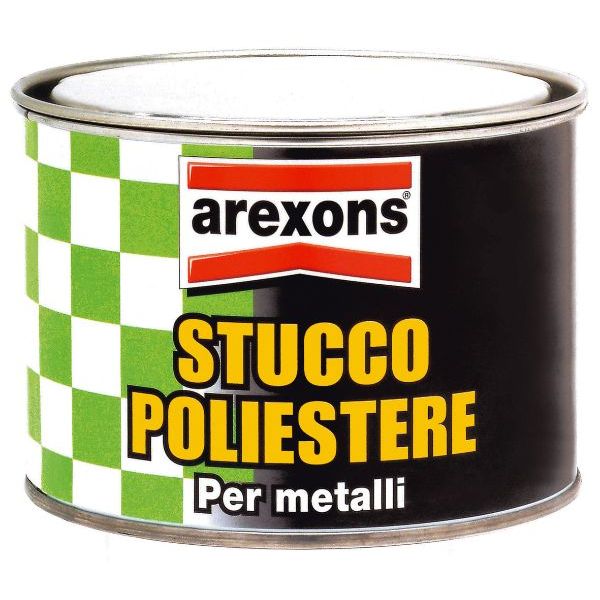 AREXONS STUCCO POLIESTERE X METALLI GR800 Stucco poliestere bicomponente per riparazioni e finiture su metalli. Confezione da 800 g più tubetto catalizzatore; buona carteggiabilità e...