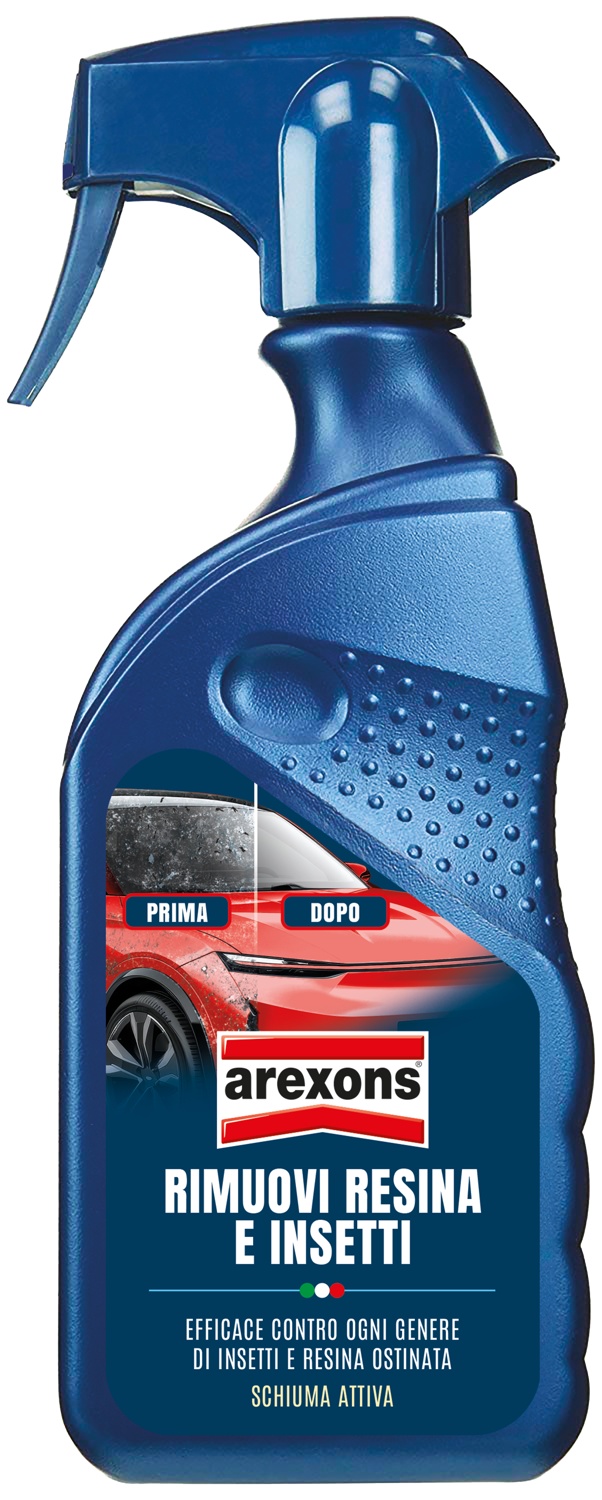 AREXONS RIMUOVI RESINA E INSETTI ML 500 Detergente in gel da 500 ml per rimuovere resina e residui di insetti da carrozzeria, vetri e parti esterne. Formula addensata che aderisce sulle...