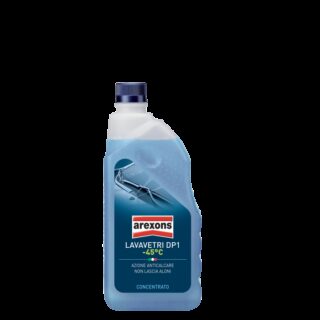 Detergente lavavetri concentrato DP1 studiato per rimuovere insetti, unto e smog; versione antigelo resistente fino a -45 °C. Profumazione al limone...