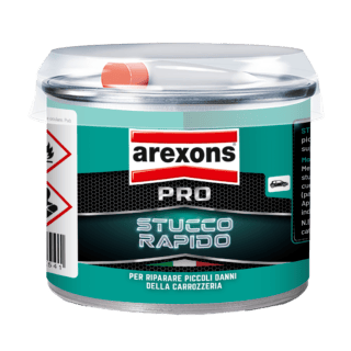 Stucco bicomponente per carrozzeria in pasta, grigio chiaro, confezione 200 g con tubetto catalizzatore da 10 g. Adatto per riempire fori e fessure...