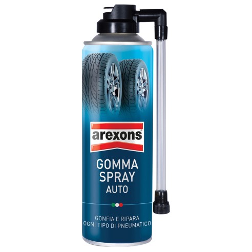 AREXONS SPA GOMMA AUTO SPRAY ML.300 Bomboletta spray da 300 ml che sigilla temporaneamente forature e rigonfia lo pneumatico senza smontare la ruota. Ideale per interventi rapidi su...
