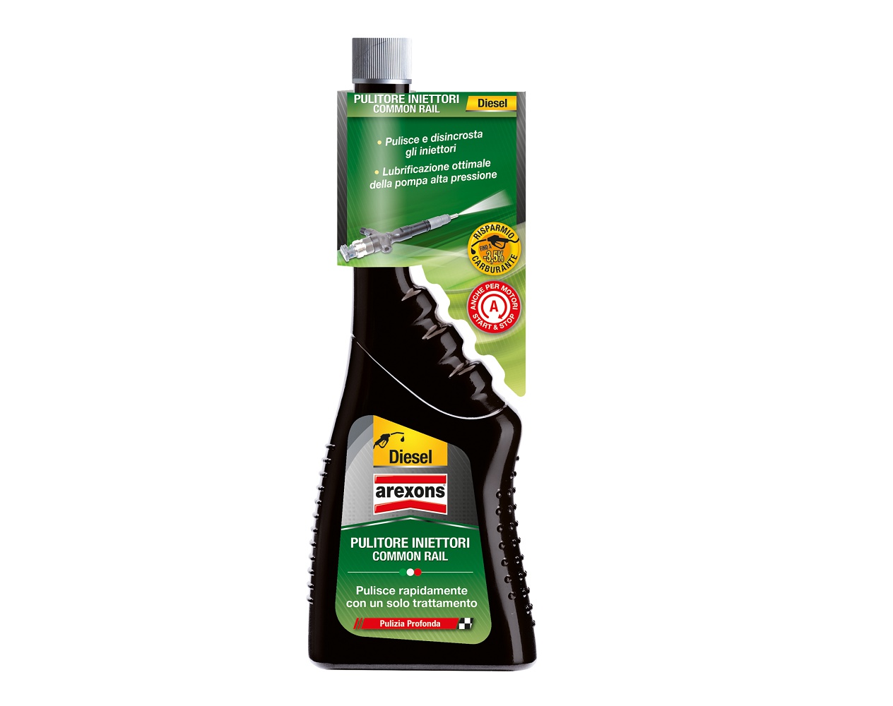 AREXONS DIESEL PUL. INIETTORE COMMON 250ML Additivo specifico per la pulizia rapida e il disincrostamento degli iniettori dei motori diesel Common Rail. Migliora combustione, prestazioni e...