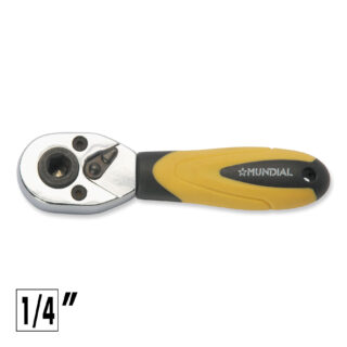 Cricchetto doppio 1/4" per inserti esagonali e bussole con attacco quadro 1/4"; soluzione compatta per avvitature in spazi ridotti. Ideale per...