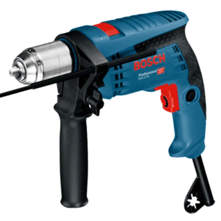 Trapano a percussione cablato Bosch Professional, 600 W con mandrino autoserrante 1,5-13 mm e limitatore di profondità 210 mm. Progettato per...