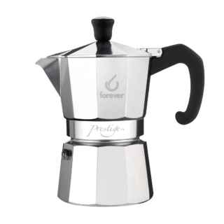 Caffettiera moka classica Forever Miss Moka Prestige da 6 tazze in alluminio alimentare, con guarnizione in silicone e manico termoisolante. Ideale...