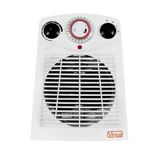 Termoventilatore portatile Vinco 70303: riscaldamento rapido con due livelli di potenza (1000/2000 W), termostato regolabile e timer 24 h. Funzione...