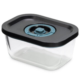 Contenitore sottovuoto in vetro da 0,47 L con coperchio ermetico in ABS e datario. Ideale per conservare alimenti, compatibile con microonde, forno...