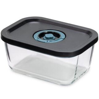 Contenitore sottovuoto Tognana Avantspace da 0,80 L in vetro-ABS con coperchio nero dotato di datario. Ideale per conservare alimenti solidi e...