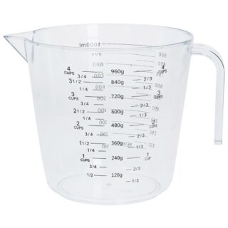 Brocca graduata in polistirene da 1 L: misurino leggero e pratico pensato per uso domestico e professionale. Versione codice WI9AK20UTEN, disponibile...