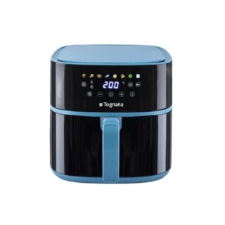 TOGNANA PORCELLANE S.P.A FRIGGITRICE AD ARIA 8L C.ZUCCHERO Friggitrice ad aria Iridea da 8 L con doppia resistenza e display digitale: programma 8 impostati, timer 60 min e finestra sul cestello per...