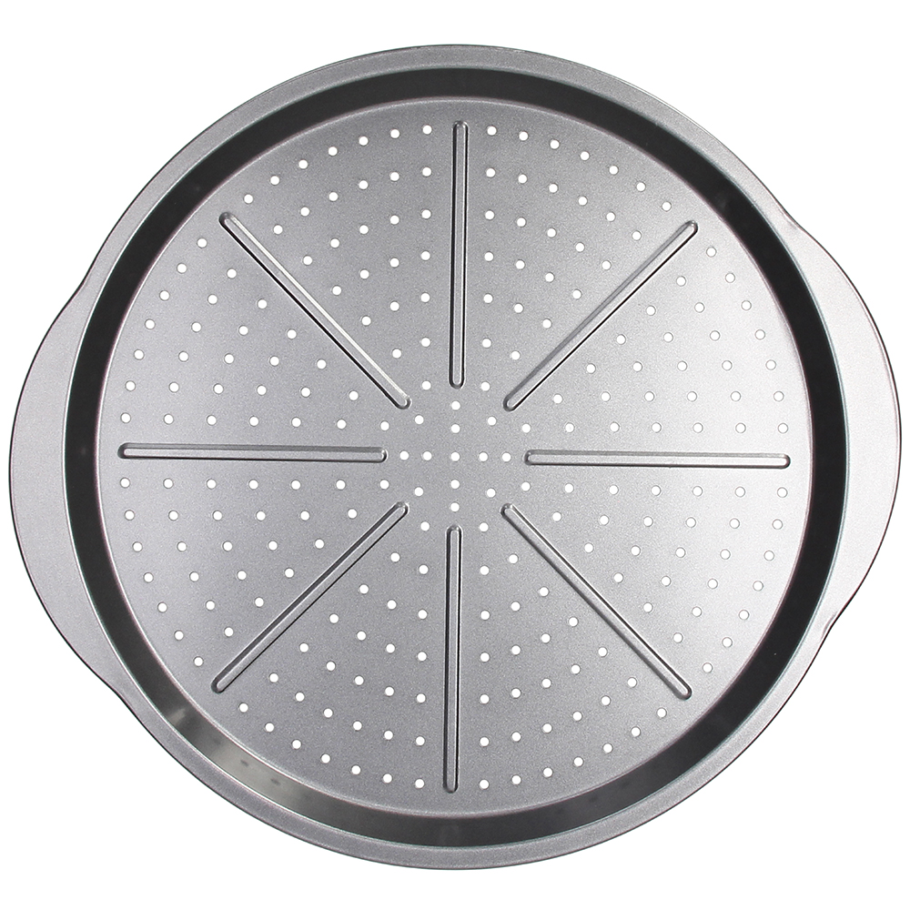 TEGLIA PIZZA FORATA CM 38X52H2 Teglia per pizza forata in acciaio al carbonio della collezione Planet Pizza di Tognana. Progettata per favorire una cottura uniforme della base,...