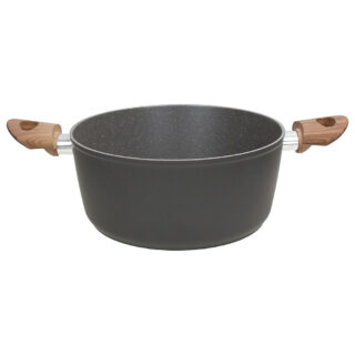 Casseruola Great Stone da 24 cm in alluminio con rivestimento antiaderente rinforzato e fondo ad alto spessore. Capacità 4 L; compatibile con piani a...