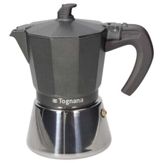 Caffettiera moka 6 tazze (0,36 L) compatibile con piani a induzione; corpo in alluminio fuso con fondo full induction e rivestimento interno...
