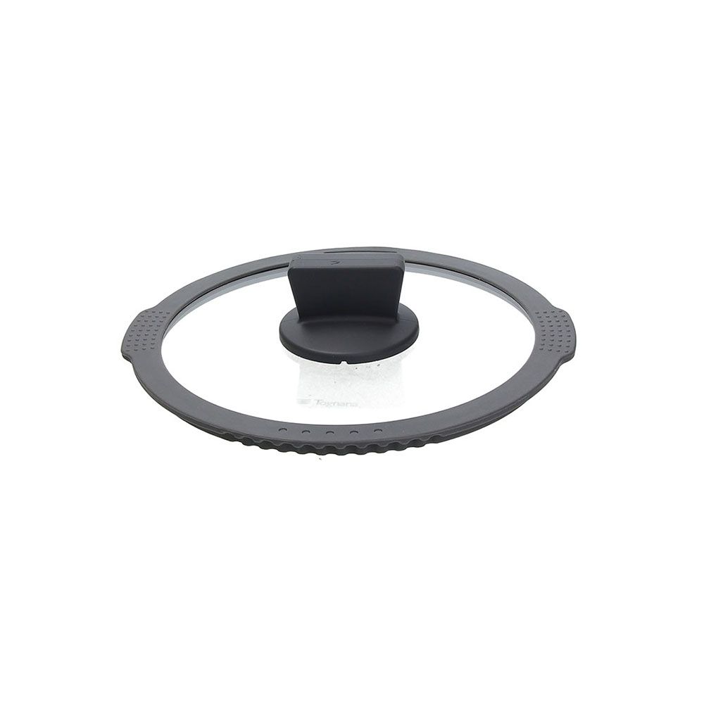 COPER.TRAS.SILIC.SCOLA CM.24 Coperchio scolatore in vetro temperato diametro 24 cm con bordo in silicone: ideale per coprire pentole da 24 cm e scolare liquidi mantenendo...