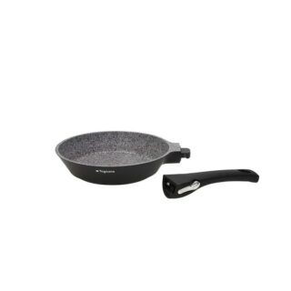Padella antiaderente Tognana Ambiziosa diametro 24 cm con corpo in alluminio, fondo ad alto spessore e manico amovibile per riporre con facilità.rn...