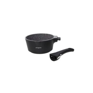 Casseruola 16 cm della linea Ambiziosa in alluminio pressofuso con rivestimento antiaderente effetto granito a 4 strati, manico removibile e...