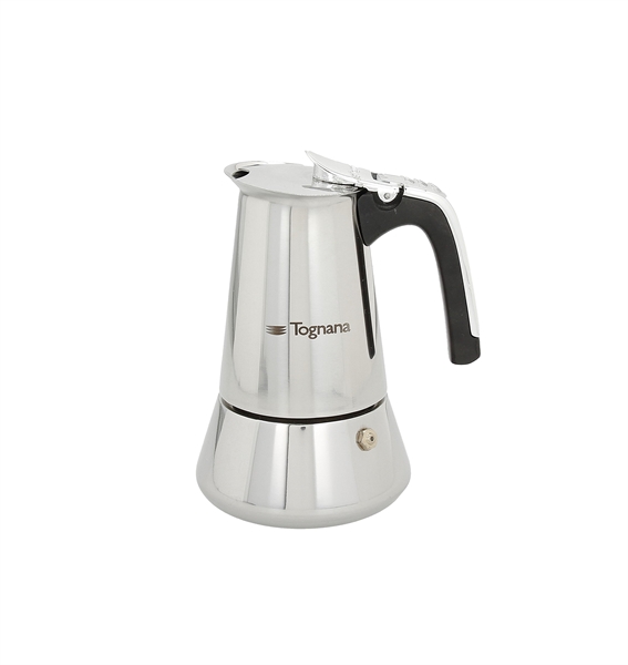CAFFETT.2TZ ACC.INOX GRANCUCINA Caffettiera moka in acciaio inox 18/10 per 2 tazze, adatta anche all'induzione. Design compatto con manici ergonomici e fondo ad alto spessore;...