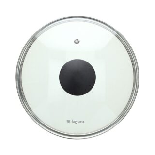 Coperchio universale in vetro temperato diametro esterno 20 cm, con bordo in acciaio inox 18/10, sfiato per il vapore e pomolo in bakelite. Ideale...