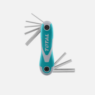 Set pieghevole tascabile da 8 chiavi a brugola (2-8 mm) in acciaio Cr-V con trattamento termico e finitura cromata; pratico supporto con gancio in...