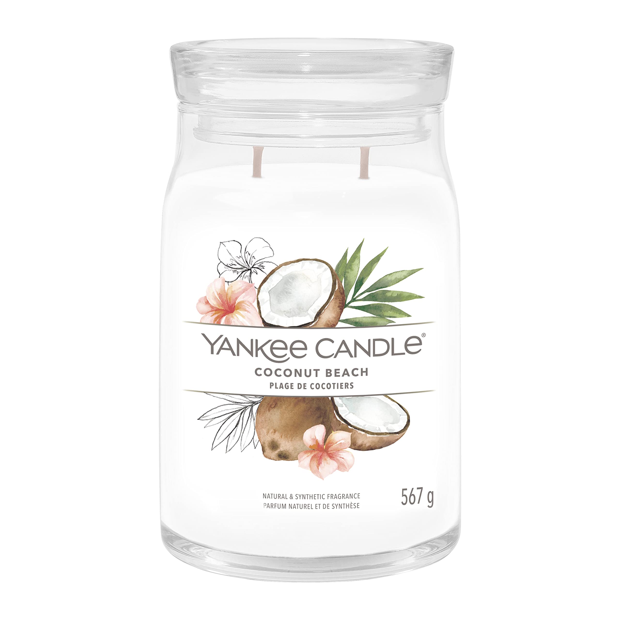 YANKEE CANDLE JAR COCONUT BEACH 368G Candela profumata Yankee Candle Coconut Beach in giara media Signature da 368 g. Fragranza tropicale con cocco e note marine, due stoppini per una...