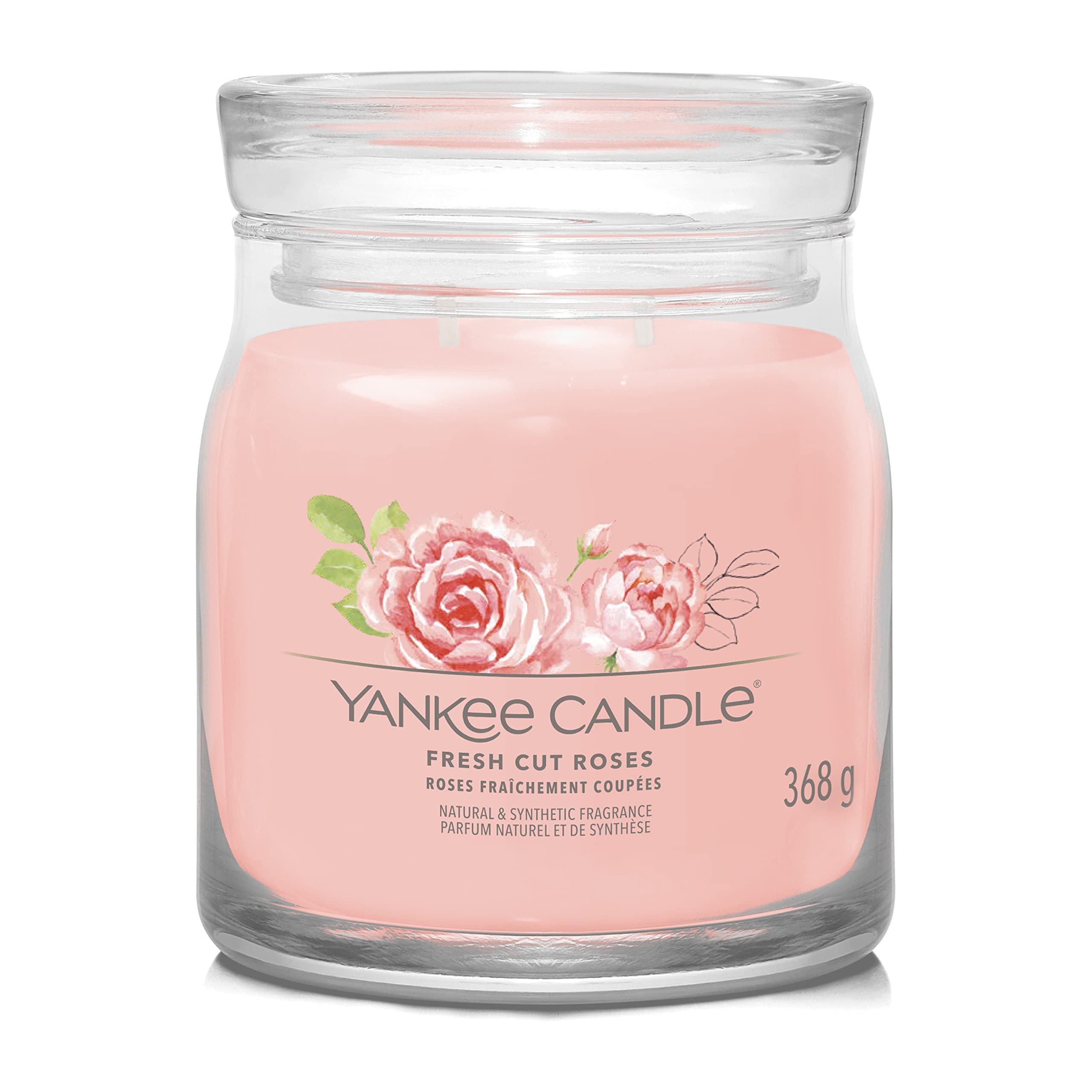 YANKEE CANDLE JAR FRESH CUT ROSES 368G Candela profumata Yankee Candle Fresh Cut Roses in giara da 368 g della linea Signature. Fragranza floreale che richiama un giardino di rose; durata...