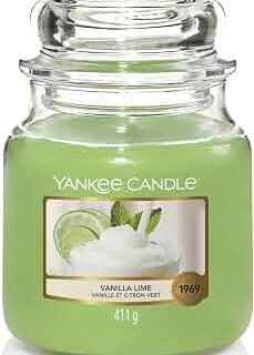 Candela profumata Yankee Candle Vanilla Lime in giara media Signature (368 g). Fragranza che unisce note dolci di vaniglia a toni freschi di lime,...