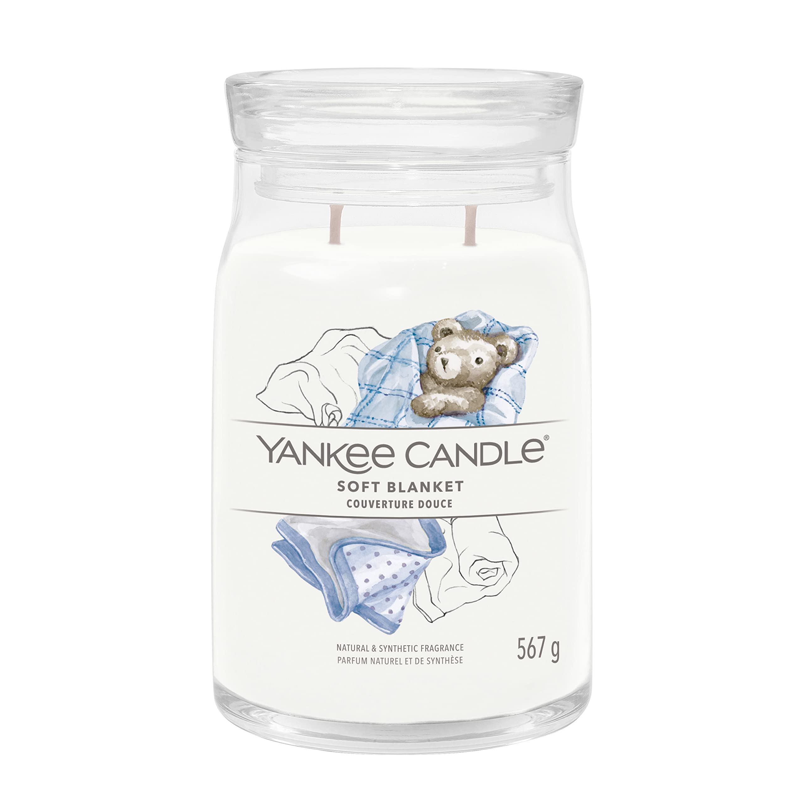 YANKEE CANDLE JAR SOFT BLANKET 567G Candela profumata Yankee Candle Soft Blanket in giara Signature da 567 g: fragranza Fresh & Clean con accenti vanigliati e ambrati, contenitore in...