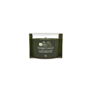Candela votiva Yankee Candle Silver Sage & Pine da 37 g: fragranza fresca di salvia e pino in formato mini, ideale per provare il profumo prima di...