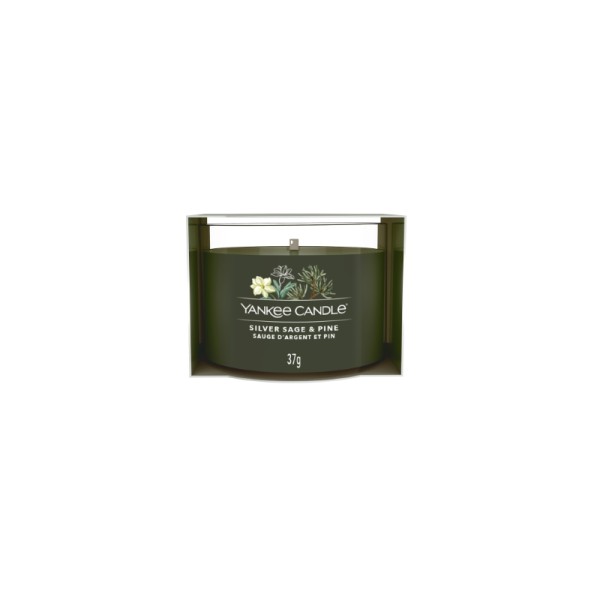 YANKEE CANDLE JAR SILVER SAGE/PINE 37G Candela votiva Yankee Candle Silver Sage & Pine da 37 g: fragranza fresca di salvia e pino in formato mini, ideale per provare il profumo prima di...