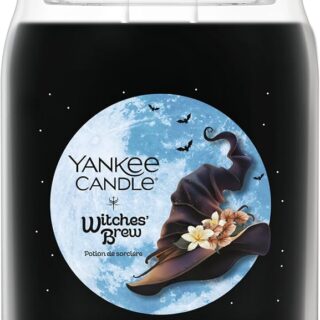 Candela profumata Yankee Candle Witches Brew in giara grande Signature da 567 g, fragranza legnosa con note speziate, doppio stoppino e coperchio in...