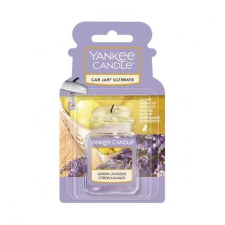 Pendaglio profumato Yankee Candle Car Jar Lemon Lavender: mix fresco di limone e lavanda per auto e piccoli ambienti. Formato in cartoncino...