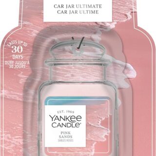 Profumatore per auto a gel Yankee Candle Car Jar® Ultimate nella fragranza Pink Sands: forma a giara con sospensione, aroma fresco e vanigliato e...